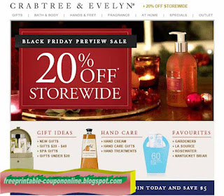 Free Printable Crabtree & Evelyn Coupons