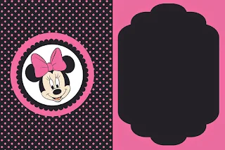 Etiquetas de Minnie Rosa y Negro para imprimir gratis.