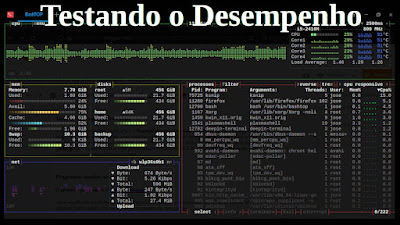 testando o desempenho linux Bashtop