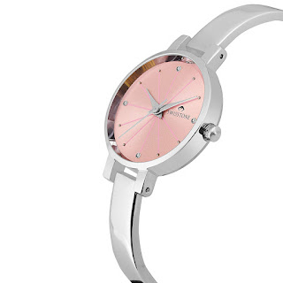 SWISSTONE Analogue Pink Dial Silver Plated Bracelet Women's Wrist Watch