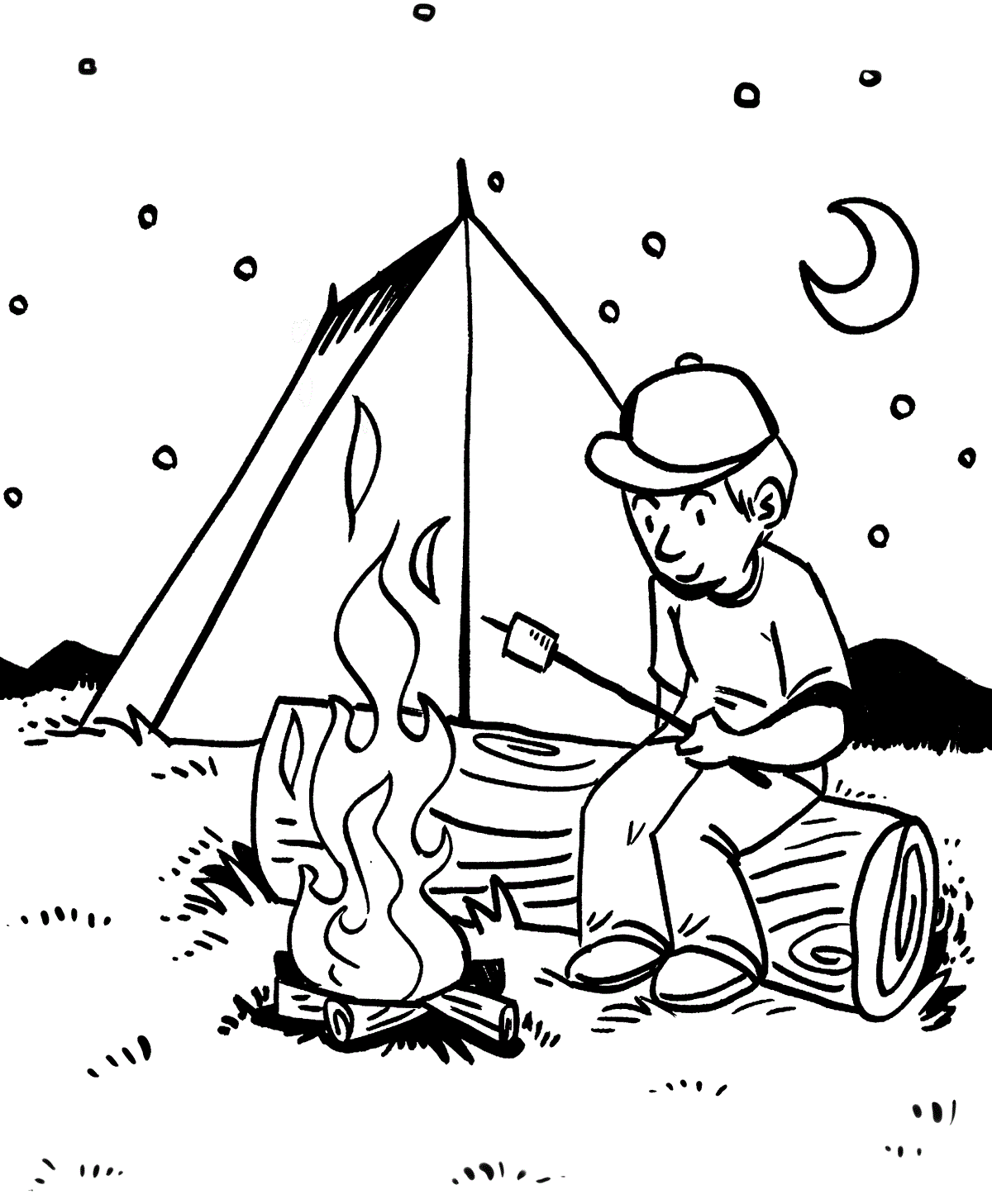 Camping Coloring Sheets