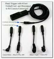 CP1093: Hand Trigger with 6 foot Coiled Cord and Disconnect to Fit Camera Connectors