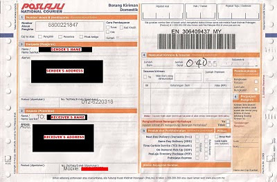 PosLaju form or slip