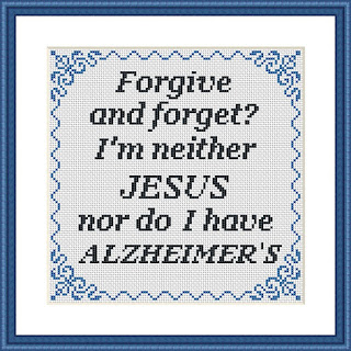 Forgive and forget funny cross stitch pattern - Tango Stitch