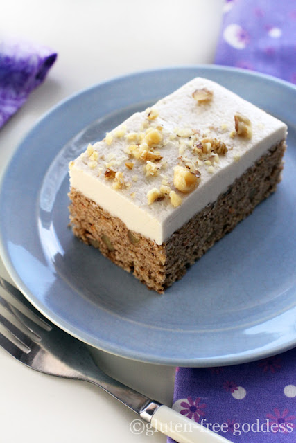 Gluten-free frosted quinoa carrot cake bars
