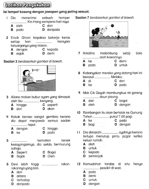 LATIHAN BAHASA MELAYU: Latihan : Kata Sendi