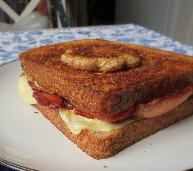 Grilled Egg in a Hat Breakfast Sandwich