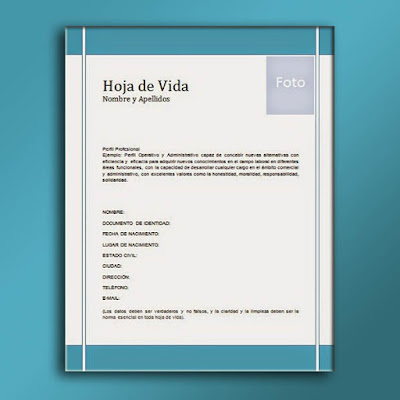 descargar Formato de Hoja de Vida en Word