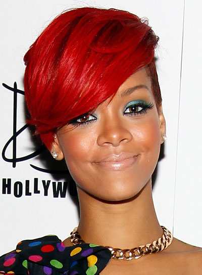 rihanna red hair long 2010. Ri Ri with long or short red