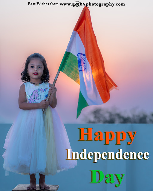 Indian Kid wishing Happy Independence Day