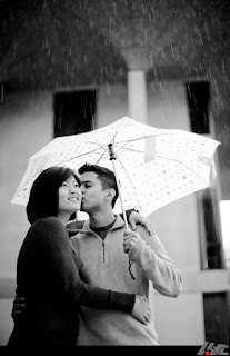 Beautiful Couple enjoying in the rain