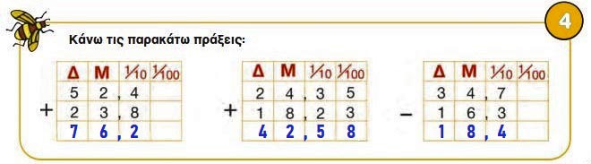 Κεφ. 37ο: Πρόσθεση, αφαίρεση με δεκαδικούς αριθμούς - Μαθηματικά Γ' Δημοτικού - από το https://idaskalos.blogspot.com