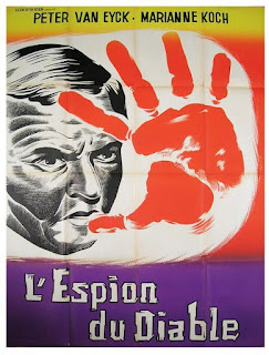 L'ESPION DU DIABLE. Francia. Cartel. EL AGENTE DEL DIABLO. The Devil's Agent. 1962. Reino Unido, Irlanda, Alemania Occidental. Dirección: John Paddy Carstairs. Reparto: Peter van Eyck, Marianne Koch, Macdonald Carey, Christopher Lee, Albert Lieven, Billie Whitelaw, David Knight, Marius Goring, Helen Cherry, Colin Gordon, Niall MacGinnis, Eric Pohlmann, Peter Vaughan, Michael Brennan, Jeremy Bulloch.