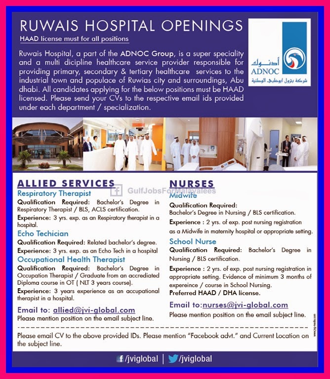 Hospital Vacancies For Abudhabi