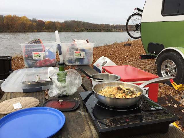 Induction cooking while camping is not affected by the wind.