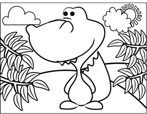 Adorable Baby Dinosaur Coloring Pages
