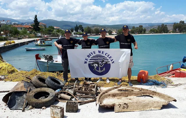 150 κιλά σκουπίδια μάζεψαν εθελοντές δύτες από το βυθό του Κιβερίου