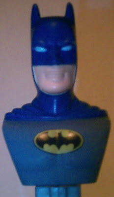 Close up of Batman Bust PEZ face