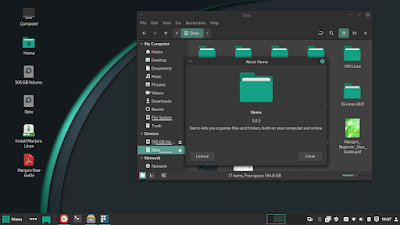 Screenshot of Manjaro Linux Cinnamon 2021