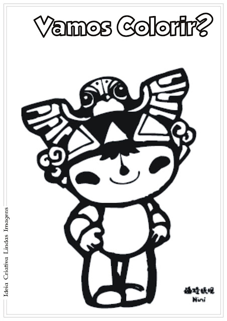 Desenho Mascote das Olimpiadas de Pequim para colorir