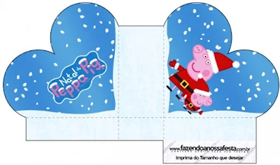 Caja abierta en forma de corazón de Peppa Pig en Navidad.