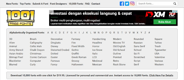 Kumpulan Situs Penyedia Font Gratis Untuk Percetakan