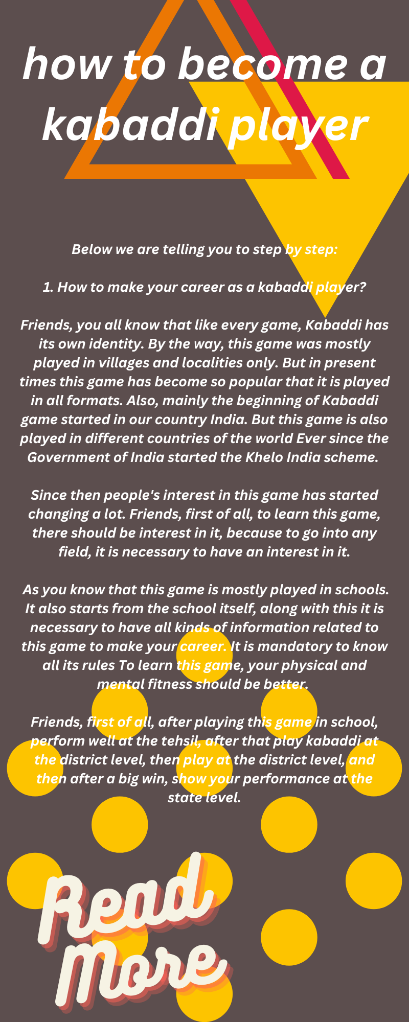 how to become a kabaddi player