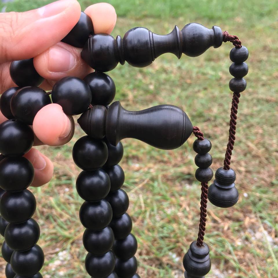 Warisan Nusantara Tasbih Tongkat Dan Oud Tasbih Teras Kemuning Hitam Gred A