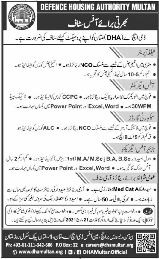 Defence Housing Authority (DHA) Jobs