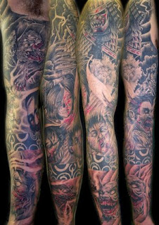 Demon Japanese Sleeve Tattoo Design