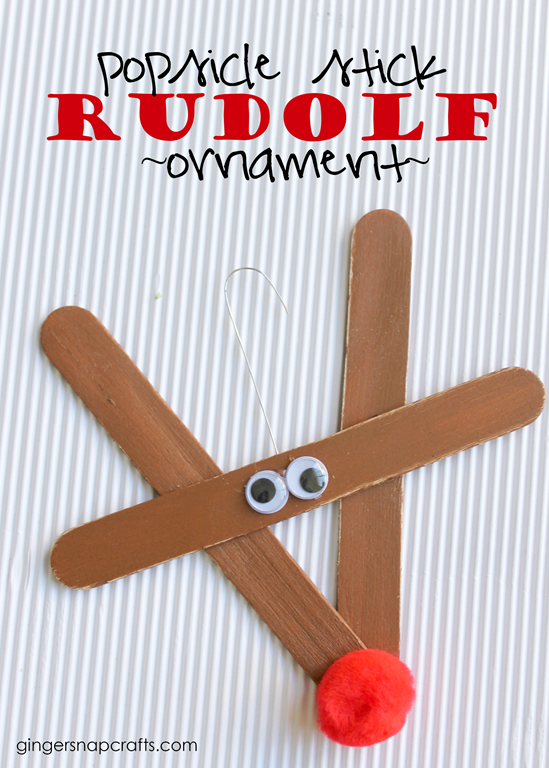 Popsicle Stick Rudolf Ornament at GingerSnapCrafts.com