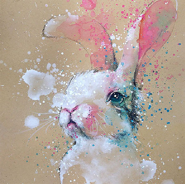 Watercolor splashed Paintings