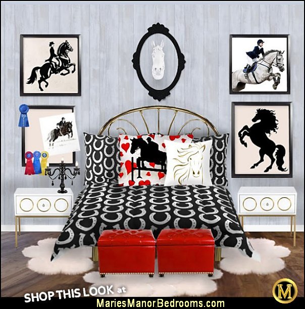 horse bedroom decor Equestrian Sport wall decal Equestrian Bedroom ideas horse bedding horse wall art horse gifts