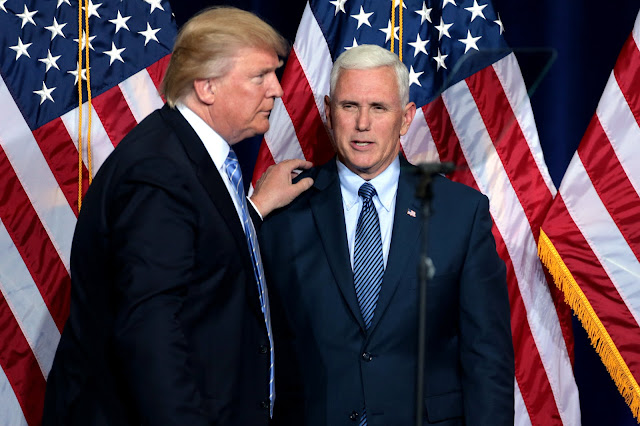 Donald Trump with Mike Pence during a campaign rally