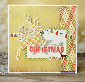 Merry little Christmas card | Eyelet Outlet DT @akonitt #card #by_marina_gridasova #kaisercraft #echopark #simplestories #scrapiniec #basicgrey #eyeletoutlet #enameldots #washitape