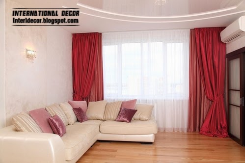 stylish red curtain, red window treatments