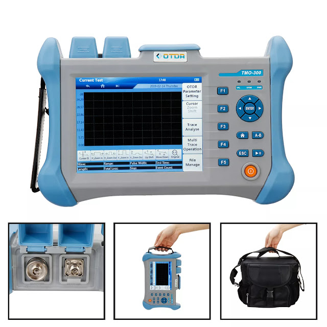 80-120KM 8GB TMO300 OTDR Tester VFL Measure LCD 1310/1550nm Integrated Antenna Analyzer