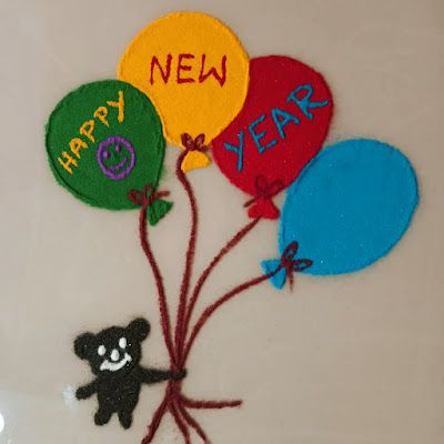 Beautiful Creative New Year Rangoli