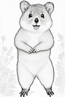 Australian animals coloring pages quokka