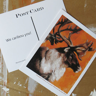 Woodland caribou postcard "We caribou you!" © Shannon Reynolds 2014