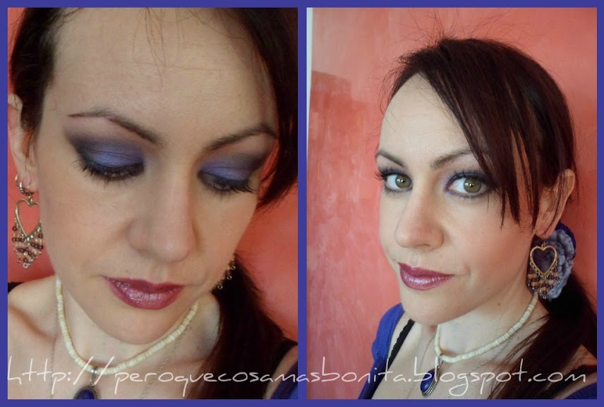 Maquillaje morado y negro