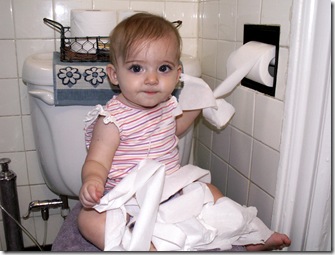 Elaine 7 months found the toilet paper roll