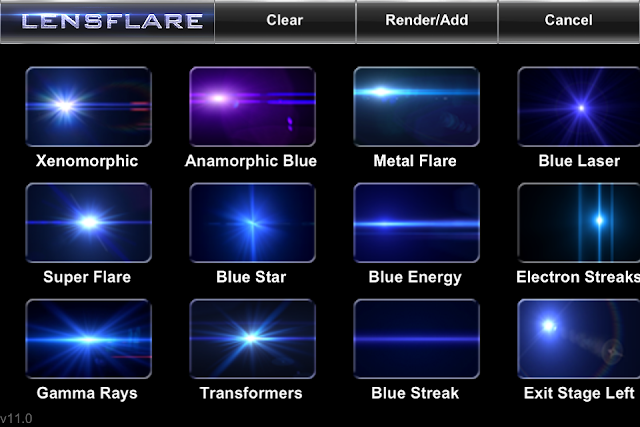 LensFlare Flares Screen, free app, about app, screenshot, optical effects