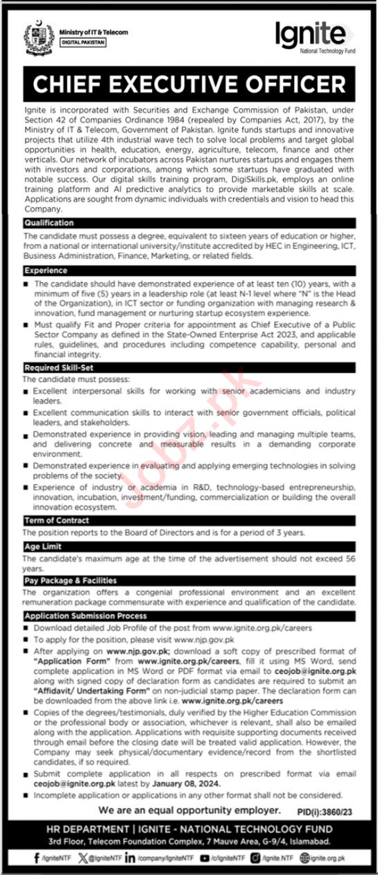 Ministry of IT & Telecom Management Jobs In Islamabad 2023