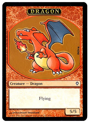 Dragon Pokemon Magic the Gathering token card mtg altered art token token mtg card Charizard art Charizard Magic Klug