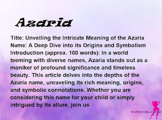 meaning of the name "Azaria"