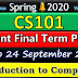 CS101 Current Final Term Paper Spring 2020