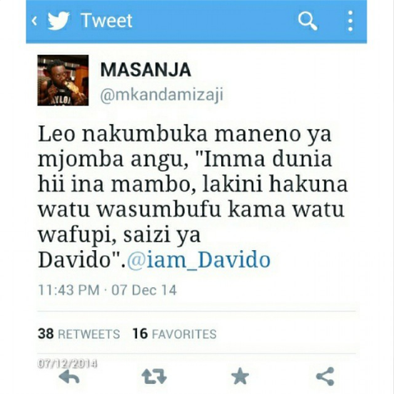 Masanja Tweet