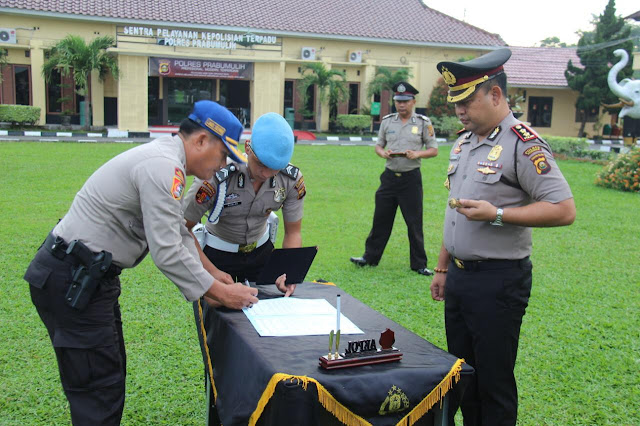 Sebanyak 35 Siswa SPN Polda Sumsel Melakasanakan Kegiatan Latihan kerja di Polres Prabumulih