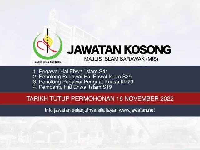 Jawatan Kosong Majlis Islam Sarawak (MIS) 2022